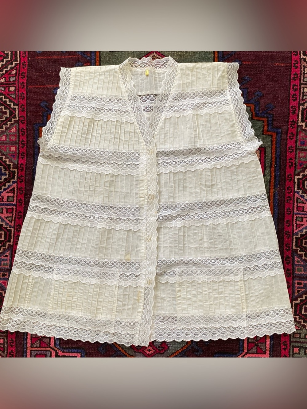 Vintage 60s/70s Pleated Lace Babydoll Dress/Tunic ~ Penny Lane!